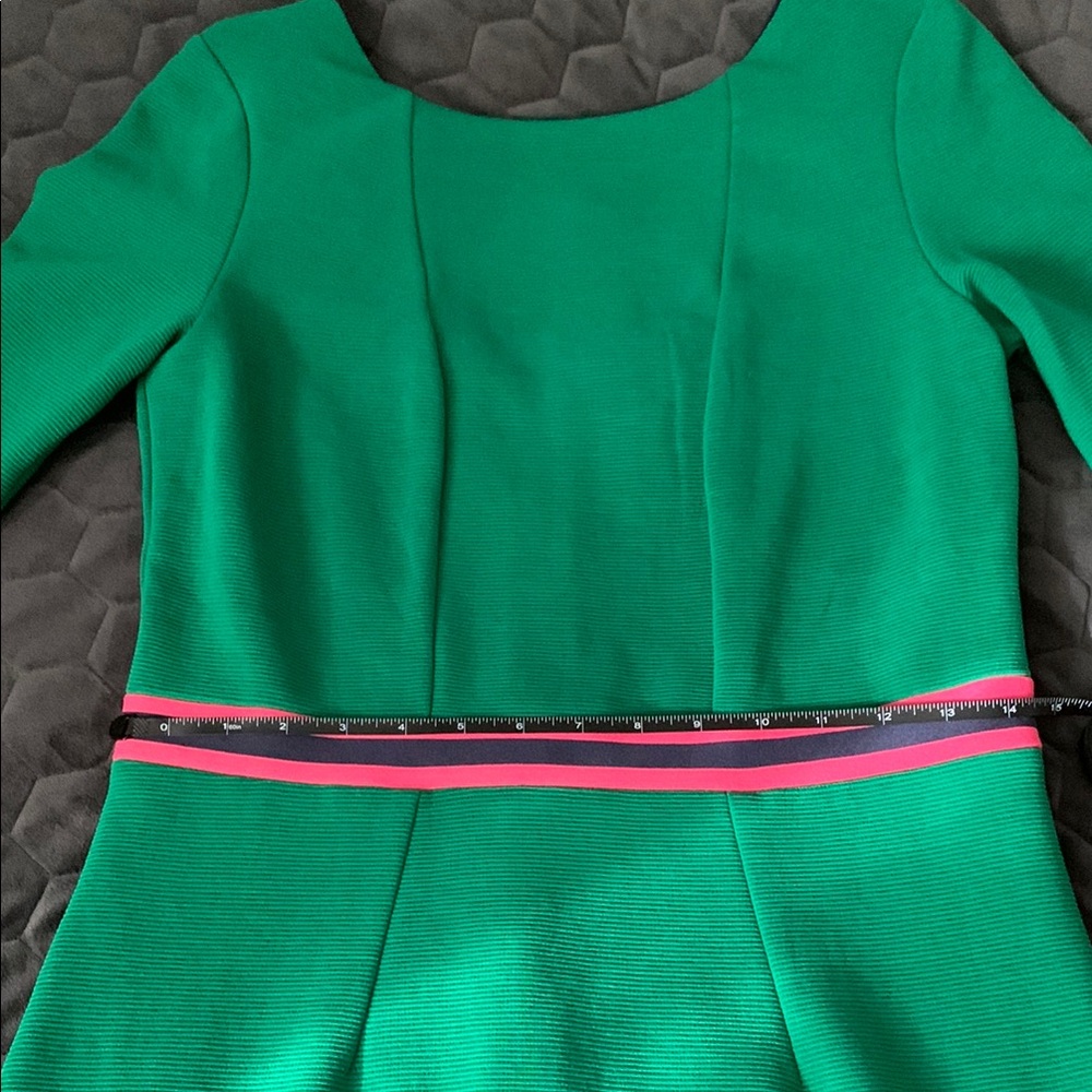 Chic Green Dress with Pink and Black Accents